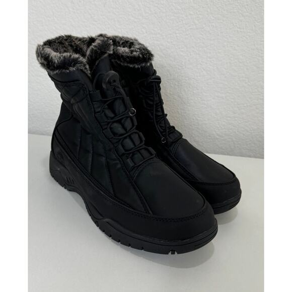 Women's Totes Snow Boot Black Faux Fur Lined 8M - Picture 4 of 8
